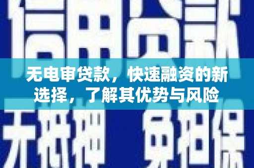 西峡无电审贷款，快速融资的新选择，了解其优势与风险