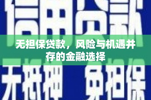 西峡无担保贷款，风险与机遇并存的金融选择