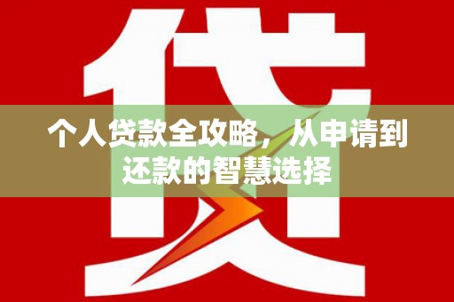 西峡个人贷款全攻略，从申请到还款的智慧选择