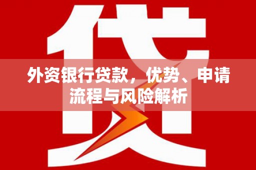 西峡外资银行贷款，优势、申请流程与风险解析