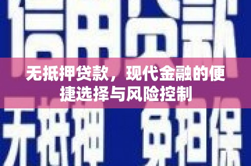 西峡无抵押贷款，现代金融的便捷选择与风险控制