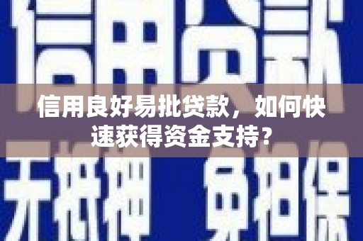 西峡信用良好易批贷款，如何快速获得资金支持？