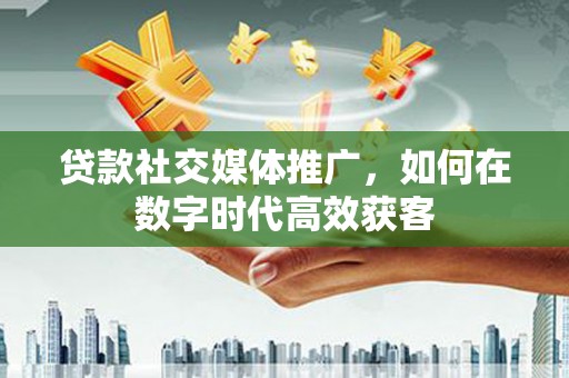 西峡贷款社交媒体推广，如何在数字时代高效获客