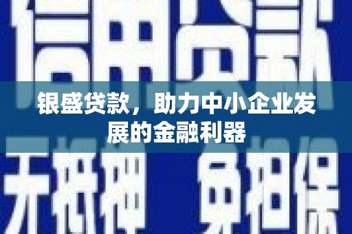 西峡银盛贷款，助力中小企业发展的金融利器