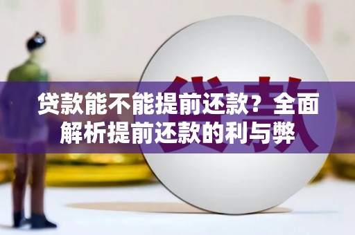 西峡贷款能不能提前还款？全面解析提前还款的利与弊