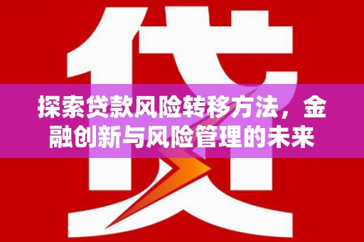 西峡探索贷款风险转移方法，金融创新与风险管理的未来