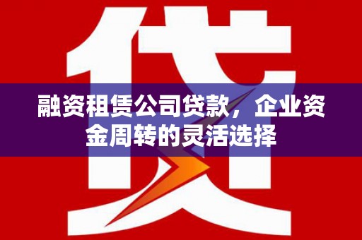 西峡融资租赁公司贷款，企业资金周转的灵活选择