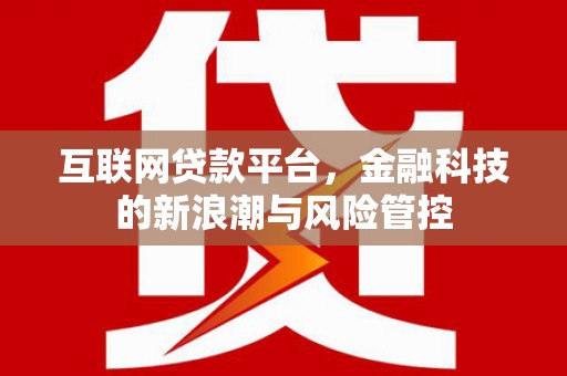 西峡互联网贷款平台，金融科技的新浪潮与风险管控