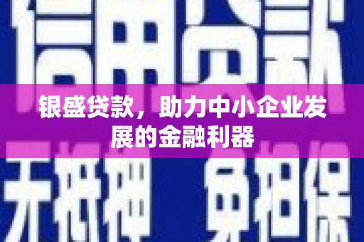 西峡银盛贷款，助力中小企业发展的金融利器