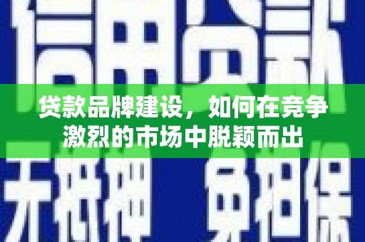西峡贷款品牌建设，如何在竞争激烈的市场中脱颖而出