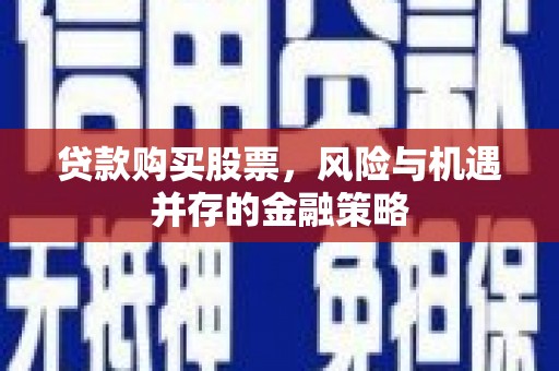 西峡贷款购买股票，风险与机遇并存的金融策略