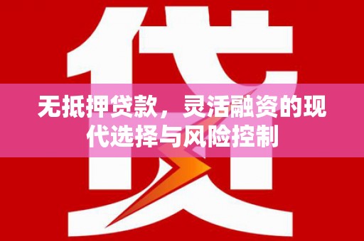西峡无抵押贷款，灵活融资的现代选择与风险控制