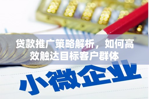 西峡贷款推广策略解析，如何高效触达目标客户群体