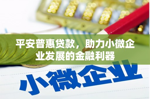 西峡平安普惠贷款，助力小微企业发展的金融利器