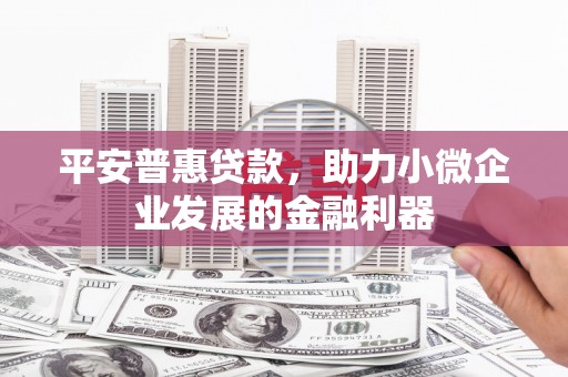 西峡平安普惠贷款，助力小微企业发展的金融利器