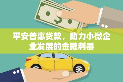 西峡平安普惠贷款，助力小微企业发展的金融利器