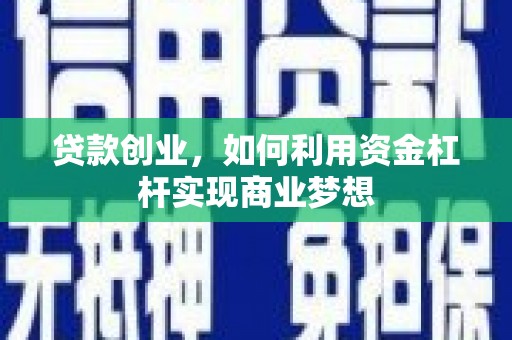 西峡贷款创业，如何利用资金杠杆实现商业梦想