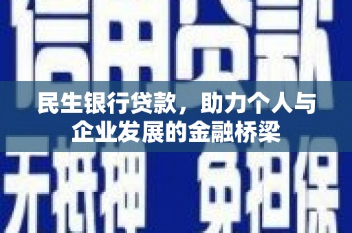 西峡民生银行贷款，助力个人与企业发展的金融桥梁