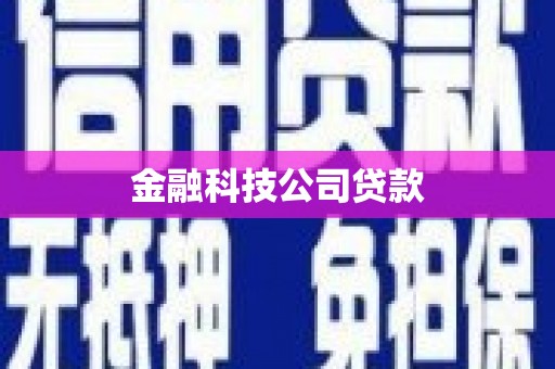西峡金融科技公司贷款