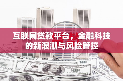 西峡互联网贷款平台，金融科技的新浪潮与风险管控