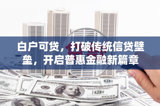 西峡白户可贷，打破传统信贷壁垒，开启普惠金融新篇章