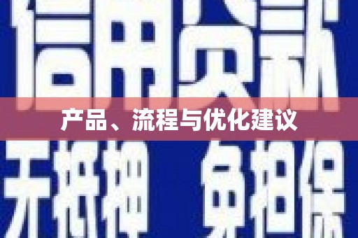 西峡产品、流程与优化建议