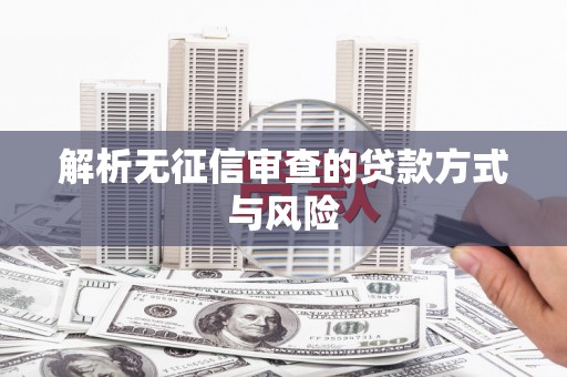 西峡解析无征信审查的贷款方式与风险